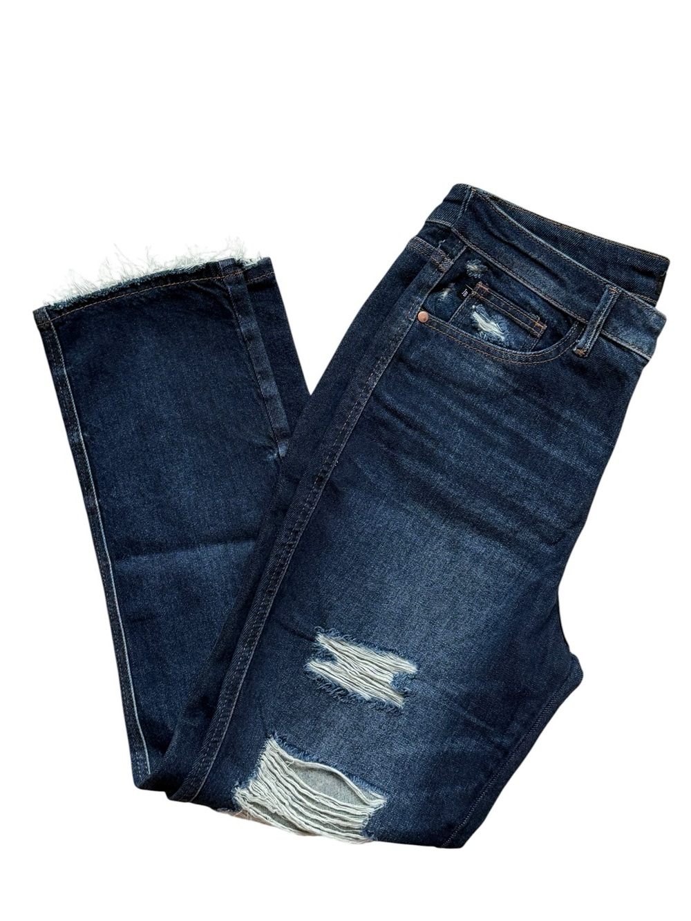 Judy Blue Straight Fit Distressed Denim Dark Jeans Women’s Size 9/29